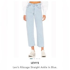 Levi Ribcage straight ankle blue denim